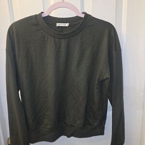 Heart & Hips Olive Green Crew Neck Sweater